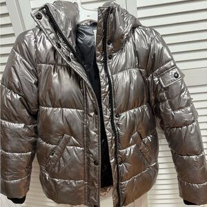 Kids Silver Puffer Jacket